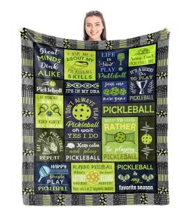 Punofell Pickleball Gifts Blanket, Pickleball Gifts for Women/Men, Gifts for Pickleball Lovers, Funny Pickleball Gift, Pickleball Accessories, Pickleball Decoration Throw 50" x 60"