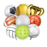 100% Liked-Pack of 8, Mylar Sports Balloon Bouquet, Pickleball, Soccer, Softball, Baseball, Golf, Volleyball, Trophy, All Sports Birthday Party Decorations, All Star Baby Shower Decorations