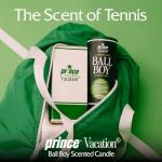 Ball Boy Tennis Scented Candle by Prince x Vacation Sunscreen, Premium Soy-Blend Wax, 65-Hour Long Burning, Sport Gift for Women & Men, 8 Oz.