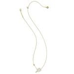 Kendra Scott Pickleball Short Pendant Necklace, 14k Gold Plated Brass, Mother-of-Pearl, Fashion Jewelry for Women