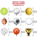100% Liked-Pack of 8, Mylar Sports Balloon Bouquet, Pickleball, Soccer, Softball, Baseball, Golf, Volleyball, Trophy, All Sports Birthday Party Decorations, All Star Baby Shower Decorations