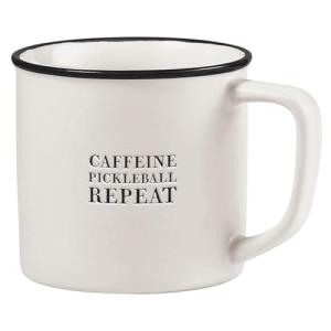 Santa Barbara Design Studio Pickleball Gift Coffee Cup Lili + Delilah Stoneware Coffee Mug, 16-Ounce, Caffeine Pickleball Repeat