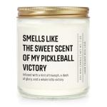 Shqiueos Funny Pickleball Gifts for Women - Smells Like Pickleball Victory Candle 7oz Lavender Scented, Gifts for Pickleball Lovers Players, Pickleball Tournament or Birthday Gift