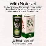 Ball Boy Tennis Scented Candle by Prince x Vacation Sunscreen, Premium Soy-Blend Wax, 65-Hour Long Burning, Sport Gift for Women & Men, 8 Oz.