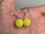 Yellow Pickleball Earrings, 1.2cm Dangle Accessory Earrings