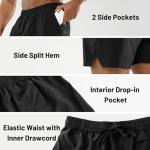 MIER Men's Workout Running Shorts Quick Dry Active 5 Inches Shorts with Pockets, Lightweight and Breathable, Black, M