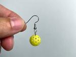 Yellow Pickleball Earrings, 1.2cm Dangle Accessory Earrings
