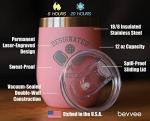Bevvee Designated Dinker - Wine Tumbler Glass with Sliding Lid - Stainless Steel Insulated Mug - Funny Pickleball Themed Gifts and Decor - Pink