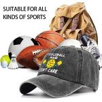 Pishovi Pickleball Hair Don't Care Fun Distressed Washed Black Baseball Cap, Vintage Adjustable Cotton Cap, Funny Retirement Gift for Man Woman, Birthday Gifts for Dad Grandpa Pickleball Lover