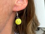 Yellow Pickleball Earrings, 1.2cm Dangle Accessory Earrings