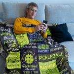 Punofell Pickleball Gifts Blanket, Pickleball Gifts for Women/Men, Gifts for Pickleball Lovers, Funny Pickleball Gift, Pickleball Accessories, Pickleball Decoration Throw 50" x 60"