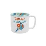 Pavilion Gift Company – Coffee Now Pickleball Later – 18 oz Tea Cup Mug Sport Funny Novelty Gift
