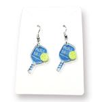 Pickleball Laser Engraved Earrings (Various Colors) (Light Blue)