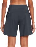 baleaf Womens' 7" Long Running Shorts Back Zipper Pocket Lightweight Quick Dry Athletic Shorts with Liner Grey Size L