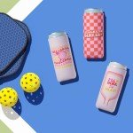 Funny Pickleball Gifts for Women I Pickleball Themed Slim Can Coolers Set (6 Pack) I Girly & Trendy Drink Insulators for Pickleball Party I Perfect Pickleball Accessories for Women