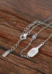 Picklebelle Dainty Dinker Flower Paddle Silver Necklace | Gift for Her, Present for Birthday, Valentine's day, Wedding Anniversary and Christmas Gifts for Pickleball Lovers