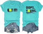 Funny Pickleball Shirts for Women Oops Yours Lost Score Tshirt Sports Game Party Top, Lake Blue, L