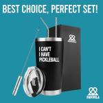 Panvola I Can’t I Have Pickleball Sports Player Pickleball Gifts for Men Women Grandpa Grandma Husband Wife Mom Dad Vacuum Insulated Tumbler Travel Mug 20 oz Black