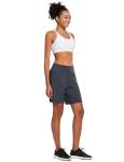 baleaf Womens' 7" Long Running Shorts Back Zipper Pocket Lightweight Quick Dry Athletic Shorts with Liner Grey Size L