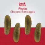 BioSwiss Bandages, Pickle Shaped Self Adhesive Bandages, Latex Free Sterile Wound Care, Fun First Aid Kit Supplies for Kids, 24 Count