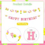 SHADOAMP Pickleball Party Decoration Girls, Pink Pickleball Themed Happy Birthday Banner Garland Cake Cupcake Topper Latex Balloons for Sports Themed Birthday Party Supplies