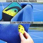 ERHACHAIJIA Pickleball is My Happy Hour Embroidered Pickleball Sports Towel with Clip. Funny Pickleball Gifts for Men Women Pickleball Lover, Birthday Retirement Mother's Day
