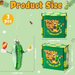 Haooryx Christmas Pickleball Pickle Glass Ornament - Funny Pickleballer Ornament Boxed Gift Set Green Glass Christmas Pickle Pendant for Xmas Tree House Tradition Decor New Year Holiday Party Favor