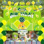 Pickleball Party Decorations Pickleball Party Supplies Includes Pickleball Birthday Banner Backdrop Cake Topper Cupcake Toppers Balloons for Pickleball Birthday Decorations Favors