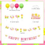 SHADOAMP Pickleball Party Decoration Girls, Pink Pickleball Themed Happy Birthday Banner Garland Cake Cupcake Topper Latex Balloons for Sports Themed Birthday Party Supplies