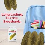 BioSwiss Bandages, Pickle Shaped Self Adhesive Bandages, Latex Free Sterile Wound Care, Fun First Aid Kit Supplies for Kids, 24 Count