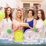 168PCS Pickleball Party Supplies for Girls Player Themed Sports Birthday Party Decorations Pink Coquette Preppy Pickleball Party Plates Napkins Tableware Set for Baby Shower Serve 24 Guests