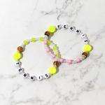 Racquet Inc - Stylish Tennis & Pickleball Bracelet - Lightweight & Tarnish-Resistant Bracelet - Sports-Inspired Jewelry for Women (Elastic Tennis Green)
