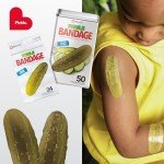 BioSwiss Bandages, Pickle Shaped Self Adhesive Bandages, Latex Free Sterile Wound Care, Fun First Aid Kit Supplies for Kids, 24 Count
