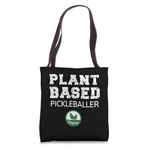 Plant Based Pickleball Design. Vegan Pickleball Design Tote Bag