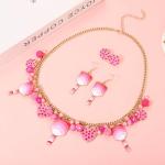 Pickleball Necklace & Earrings - Choker & Paddle Designs for Women - Game Day Sport Jewelry Accessories & Gifts (Style B)