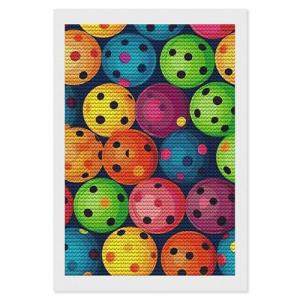 BTCOWZRV 5D Diamond Painting Kits for Adults, Pickleball Balls Colors Pattern Diamond Art Kits for Beginners, DIY Full Round Drill Paint with Diamond Pictures Gem Art and Crafts for Home Decor 8"x12"