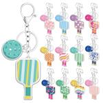 Shejdgart Pickleball Keychain Gifts for Women, 24PCS Dinkball Party Favors Decorations for Players, Aesthetic Pickleball Acrylic Keychain Bulk Gift for Sport Lover