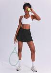 PINSPARK Tennis Skirts for Women Pleated Athletic Skort Lightweight Golf Skirts with Pocket Pickleball Outfits,Black Small