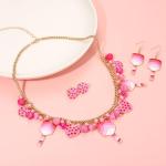 Pickleball Necklace & Earrings - Choker & Paddle Designs for Women - Game Day Sport Jewelry Accessories & Gifts (Style B)