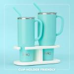 Swig Life 40oz Mega Mug, 40 oz Tumbler with Handle and Straw, Cup Holder Friendly, Dishwasher Safe, Extra Large Insulated Tumbler, Stainless Steel (Pickleball)