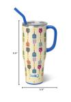 Swig Life 40oz Mega Mug, 40 oz Tumbler with Handle and Straw, Cup Holder Friendly, Dishwasher Safe, Extra Large Insulated Tumbler, Stainless Steel (Pickleball)