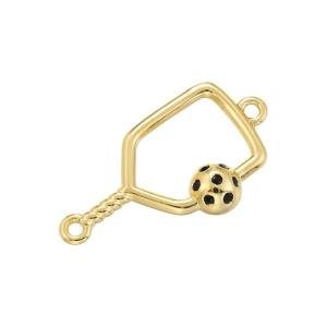GANESA JW 5PCS Pickleball Charms For Jewelry, Jewelry Pendants Diy Handmade Jewelry Accessories Pickleball Charms For Earrings, Bracelets, Anklets, Necklaces (Gold Black)