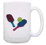 ThisWear Gifts For Pickleball Lovers Pickleball Gear 15oz Ceramic Coffee Mug with Handle