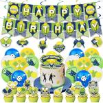 36Pcs Pickleball Birthday Party Decorations Party Supplies Includes Pickball Birthday Banner-Hanging Swirls-Cake Topper-Cupcake Toppers-Balloons for Pickball Party Favor Decorations