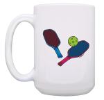 ThisWear Gifts For Pickleball Lovers Pickleball Gear 15oz Ceramic Coffee Mug with Handle