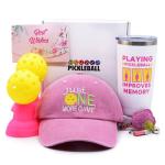 LUDUEIKSW Pickleball Gifts for Women, Funny Pickleball Birthday Gifts Basket for Wife Mom Grandma Aunt Sister Friends, PB Accessories Set with Hat Tumbler for Lady Player
