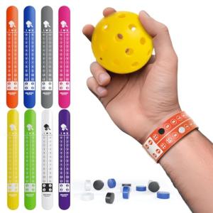 Pickleball Score Keeper, 8 Portable Pickleball Scoreboard Counter Scorekeeping Tracker Wristband for Sports Games Indoor & Outdoor Yard, Cornhole, Ping Pong