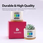Loovelo Playing Pickleball Improves Memory Ceramic Succulent Plant Pot with Bamboo Tray Pickleball Gifts Pickleball Lovers Players Plant Lover 3.5 Inch White (No Plants)