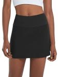 baleaf Tennis Skirts for Women High Waisted Skorts for Woman Golf Lightweight Athletic Workout with Shorts Pockets Black Medium