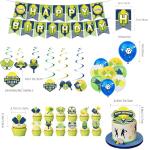 36Pcs Pickleball Birthday Party Decorations Party Supplies Includes Pickball Birthday Banner-Hanging Swirls-Cake Topper-Cupcake Toppers-Balloons for Pickball Party Favor Decorations